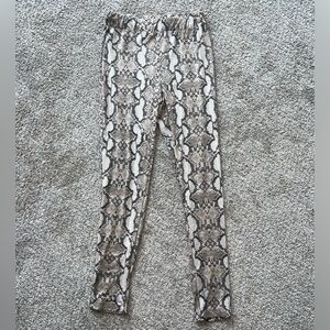 Fashion Nova Holler At Me High Rise Snakeskin Print Leggings - Brown, Beige (M)